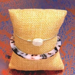 Lucite and Wire Gemstone Bangle Bundle